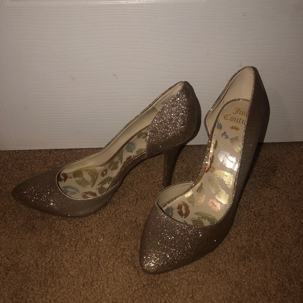 Juicey Couture Gold Glitter Heel